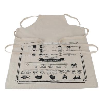 China Washable 100% cotton kitchen aprons with custom printed logo or design for sale