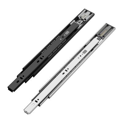 China Easy Installation 45mm Soft Closing Drawer Slider Table Extension Telescopic Rails Slide 3 Fold Ball Bearing Drawer Slide for sale