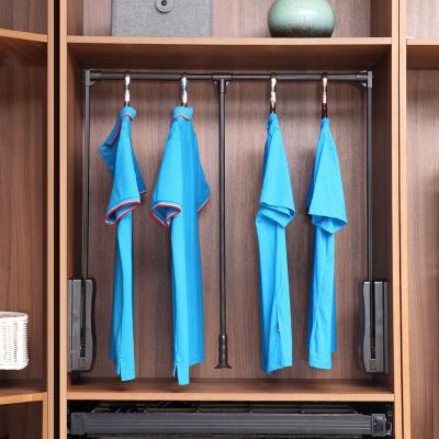 China Easy Installation Furniture Wardrobe Side-mounting Soft Close Lift Wardrobe Creative Lifting Clothes Hanger Pull Down Wardrobe Lift for sale