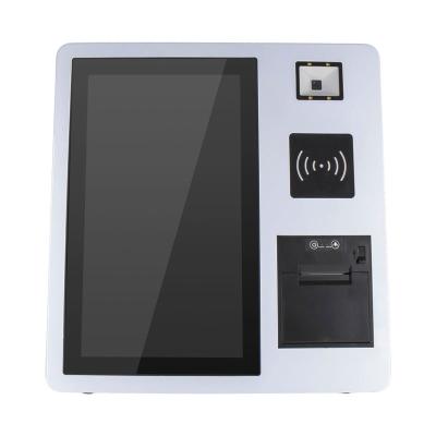 China Supermaket Licon All In One Capacitive Touch Screen Self Service Kiosk 80MM Printer Window Kiosk POS Kiosk Office Desk for sale