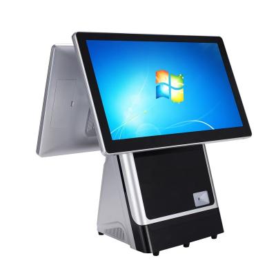 China Licon 15.6 Inches Capacitive Dual Touch Panel Touch Screen POS System Machine in WIN with 80mm External Thermal Printer 15.6