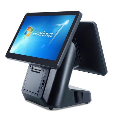 China 15.6 inch touch screen double pos machine with 58/80 printer for supermarket and restaurant 64G for sale