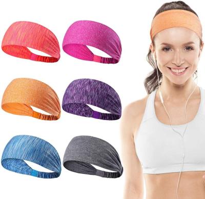 China Universal Hot Selling Non Slip Sporty Exercise Gym Headband Buttons Yoga Fitness Headband Hair Band Sports Dry Fit Running Headband for sale