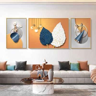 China Modern Luxury Abstract Porch Hotel Porch Porcelain Custom Gold Crystal Wall Glass Frames Picture Art for sale