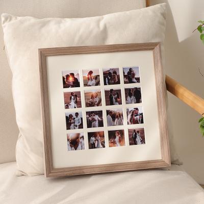 China Simplicity Modern Baby's Growth Keepsake Wooden Diy Frame Couple Frame 36 or 48 or 100 Grids Photo Solid Wood Frame for sale