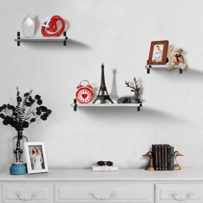 China Art Deco Classic Natural Solid Wood Wall 3 Shelf Storage Furniture Hanging Metal Set Mounted Wall Floating Shelves for sale