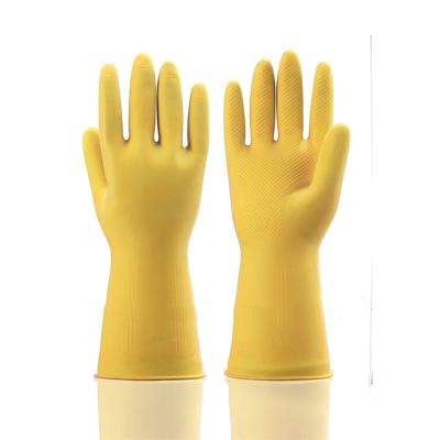 China Dropshipping32CM80g Wholesales Household Latex Cleaning Gloves Cleaning Hand Glove Natural Gloves Latex Rubber Material For Dish Washing for sale