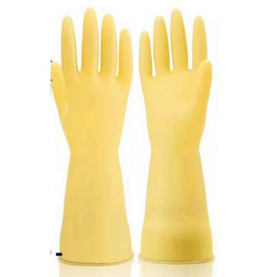 China 1Pair Costco High Quality Household Cleaning Gloves Cleaning Dishwashing Latex Glovesbulk Yellow for sale