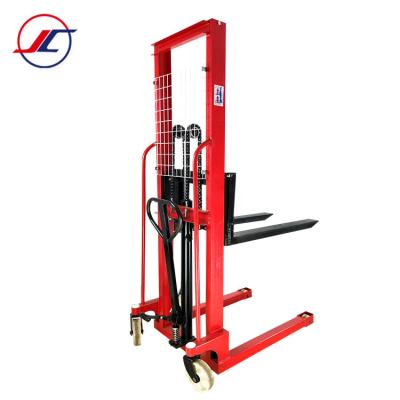 China Hotels 1000kg Hydraulic Manual Forklift Hand Pallet Stacker Forklift Hand Stacker for sale