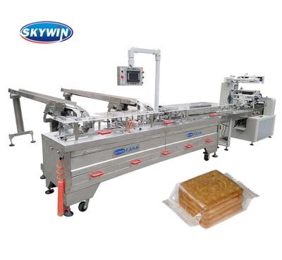 China Full Automatic Biscuit Maker Price With Flow Packing Machine Sandwich Cream Cookie Machine Snacks Machine for sale