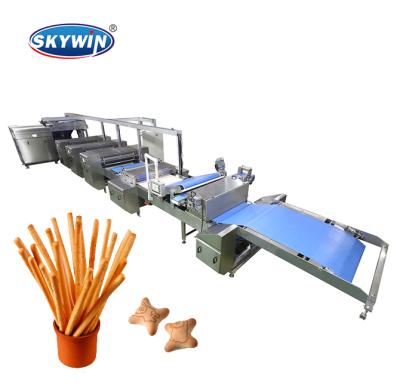 China Hot Sale Skywin Cookie Production Line Snacks Factory Full Automatic Biscuit Hard Rotary Cutter Bakery Equipment for sale