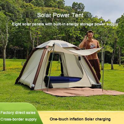 China Automatic Outdoor Self Driving Inflatable Solar Tent 3-4 People Large Space Power Generation Park Camping Canopy for sale