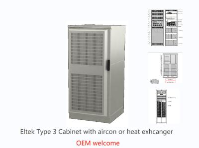 China Eltek schreiben 3 Telekommunikations-Kabinetten im Freien 1.2m 1.5m 1.8m mit Aircon zu verkaufen