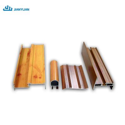 China door & Window Wood Grain Printing Alu Profiles Extruded Window Profiles Aluminum Kitchen Profiles for sale