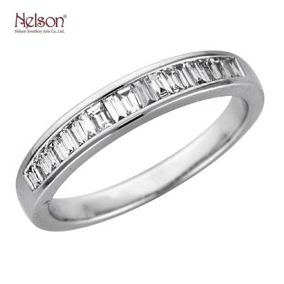 China 2021 Fashionable Women Natural Diamond Anniversary Eternal Ring For Love 18K 750 White Gold Baguette Nelson Jewelery Best Selling Sparkle for sale