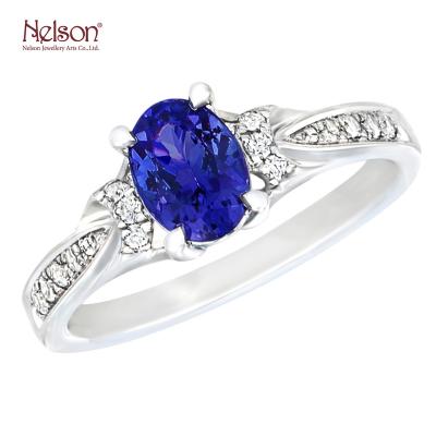 China OEM ODM Zero Risk Wholesale Price No MOQ OEM ODM Factory Hot Sale 18K Gold Tanzanite Gemstone Ring For Lady Beautiful for sale