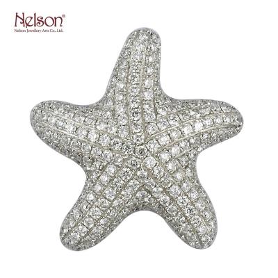 China Wholesale Price OEM ODM Zero Risk Quality OEM Party 18K Rose Gold Jewelery Jewelry Seastar Elegant White Yellow Pendant for sale