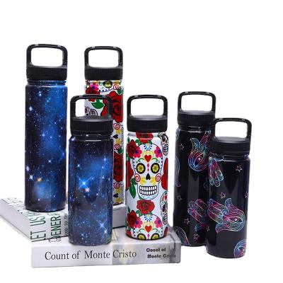 China Outdoor sports creative portable car vacuum stainless steel cover large capacity star cup straight gift for sale