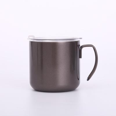 China Sustainable 304 Stainless Steel Mug Coffee With Handle Water Mug With Lid Iron Wire Handle Conference Mug Customization for sale