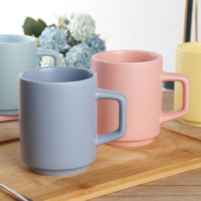 China Wholesale Viable Straight Mug Advertising Mug With Handle Custom Logo Ceramic Coffee Mug Gift for sale