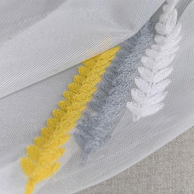 China Breathable Ready To Ship Sheer Embroidery Voile Stock Curtain Fabric Made For Living Room for sale