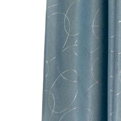 China Factory Supply Anti-UV Two Sides Same Color Blue Yarn Dyed Blackout Curtain Fabric Wholesale for sale