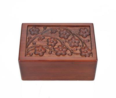 China Sustainable Plant Wholesale Memorable Funeral Supplies Cremation Ashes Carving Wooden Urn Box For Pet for sale