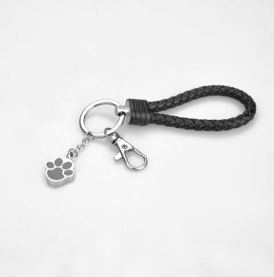 China MKY Style Pet Paw Print Jewelry American Pet Ash Urn Beads Stainless Steel Pendant Key Chain for sale