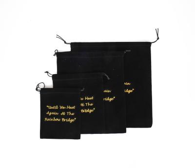 China American Style Well-finished Rainbow Bridge Velvet Cremation Urn Bag With Embroidery for sale