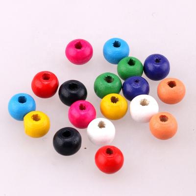 China China Yiwu factory direct products eco-friendly multi colored wooden beads 8 mm round painted wooden beads for sale