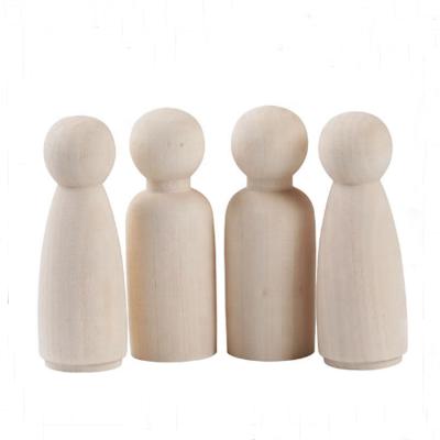 China Wholesale Eco - Friendly 75 Mm Mask Peg Dolls Unfinished Wood Doll Wooden Body for sale