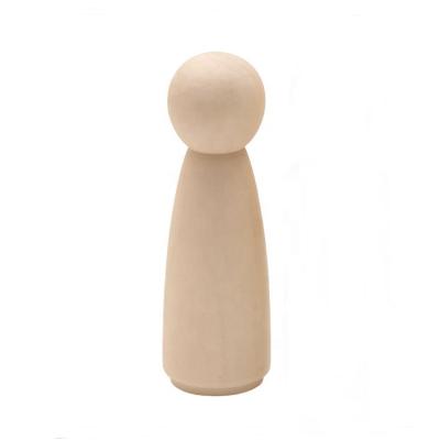 China Eco-friendly Wooden Peg Doll 120mm People Body Angel Peg Unfinished Wooden Dolls For Diy Craft for sale