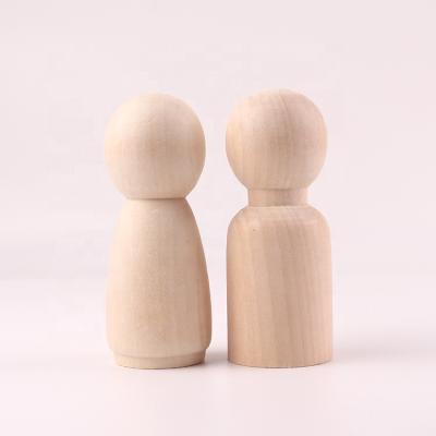 China China Educational Toy 100mm Wooden Peg Doll Wholesale Eco-friendly Graffiti Wooden Doll Peg Toys for sale