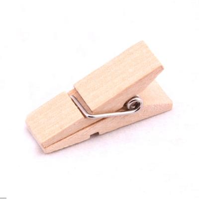 China 3.7x1.1cm High Quality Color Safe Mini Wooden Peg Clothespin Spring Wooden Clip for sale