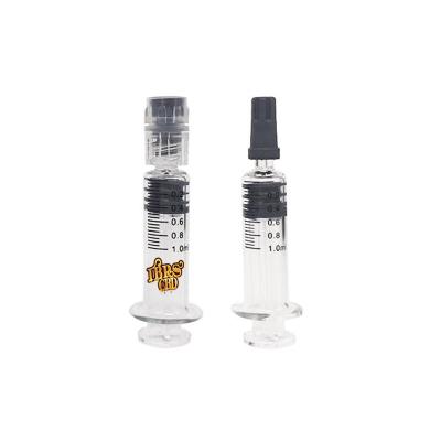 China Best cbd oil container 1ml syringe plunger lock custom logo medical glass syringe for thick oil from IBRSCBD for sale