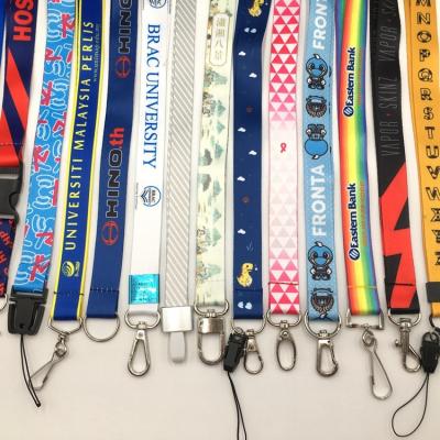 China Key Chain Promotional Gift Personalized Cell Phone Key Polyester Sublimation Printed Lanyards With Custom Logo for sale