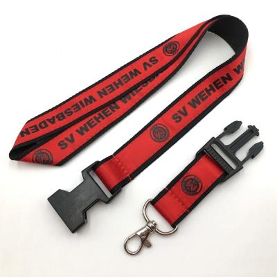 China Promotional Gift Free Sample Silk Screen Printing Custom Nylon Satin Lanyard For Stuff for sale