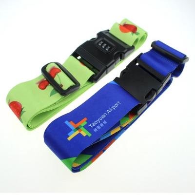 China Colorful Sublimation Luggage or Suitcase Promotion Airport 5cm Packing Logo Luggage Belt for sale