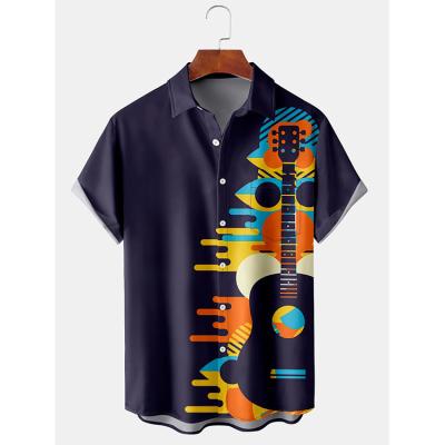 China Anti-pilling High End Customized Hawaiian Style Beach Short Sleeve Button Up Mens Shirts for sale