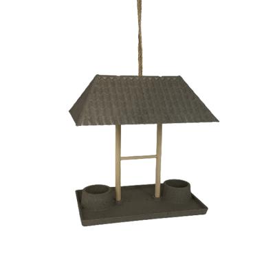 China 2080112 Viable Modern Eco Friendly Wholesale Biodegradable Bamboo Fiber Food And Water Balcony Bird Feeder For Exterior Window for sale