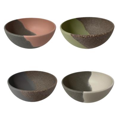 China Hot Viable Wholesale Price CS01-BF20638 Amazon Turned Bamboo Salad Bowl Colorful Breakfast Fiber Bowl Servers for sale