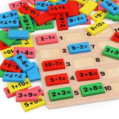 China Construction Toy Wooden Operation Building Block Toys Early Childhood Education Educational Toys Domino Wooden Math Teaching Aid Toy for sale