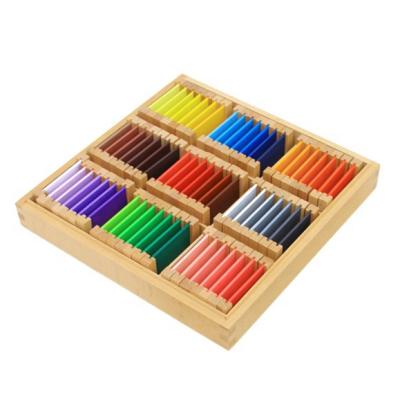 China Montessori Sensory Materials Play Toys For Children Learn Big Flat Box Colorful Wooden Preschool Toys for sale