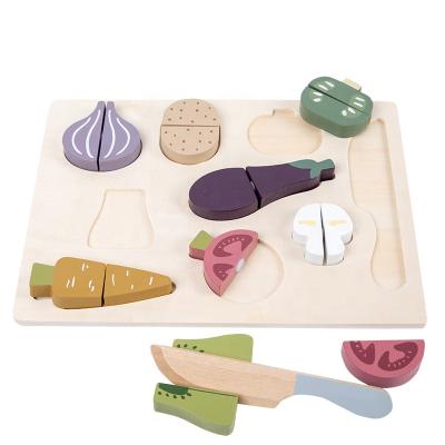 China Educational Toys Classic Kids Montessori Cut Fruit Vegetable Set Wooden Kitchen Toys for sale