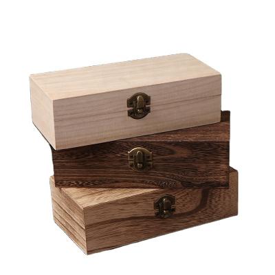 China Around the World Retro Jewelry Box Desktop Clamshell Storage Natural Wooden Case 1pc Home Decoration Handcrafted Wooden Boxes for sale