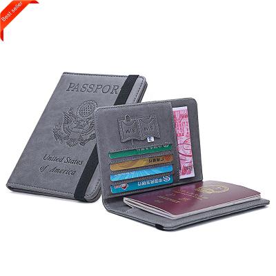 China Normcore PU Leather Cards Case Document/Organizer Travel Wallet Passport Holder RFID Block Passport Holder Cover Minimalist Wholesale Custom Wallet for sale