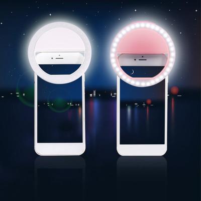 China Rechargeable USB Charging Selfie Ring Light Supplementary LED Lighting Darkness Night Selfie Increasing Fill Light For Phones for sale