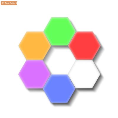 China Eco-friendly 6 Pack Splicing RGB Gaming Mood Night Lights With Remote Control And Smart LED Wall Light Panels Touch Touch RGB LED Wall Light for sale