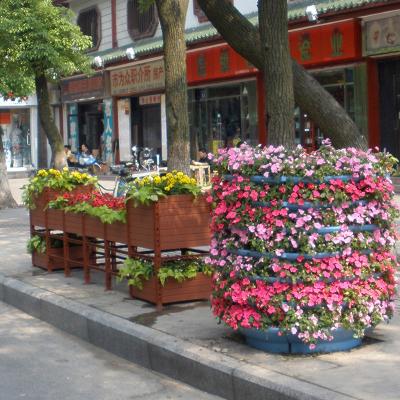 China Easy To Assemble Best Selling Rectangular Plastic Flower Stackable Boxes Planter Box for sale