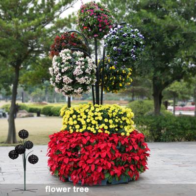 China Easily Assembled Vertical Garden Factory Flower Large Tree Planter Iron Frame Ball Planters Hydroponics Irrigation System Park Decoration for sale